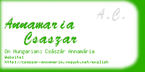 annamaria csaszar business card