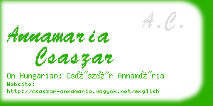 annamaria csaszar business card